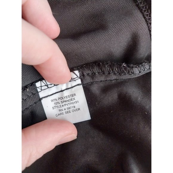 Notations Petite PS Womens Velvet Black Shimmer Long Sleeve Shirt Top - Picture 8 of 12